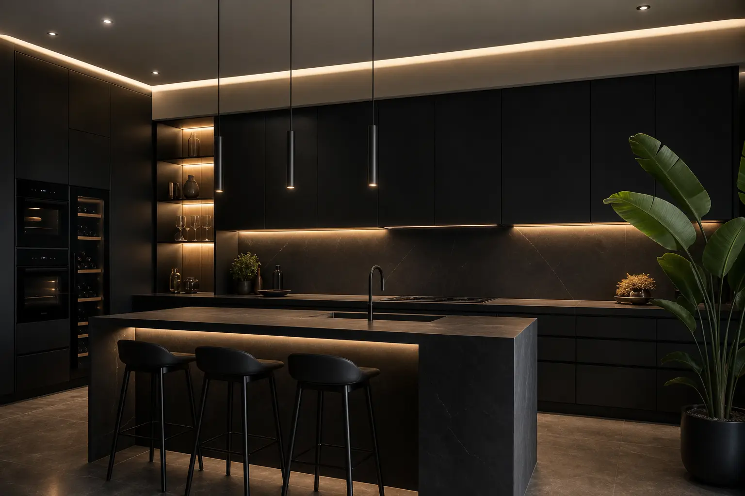 Modern Black Luxury Kitchen Design Ideas