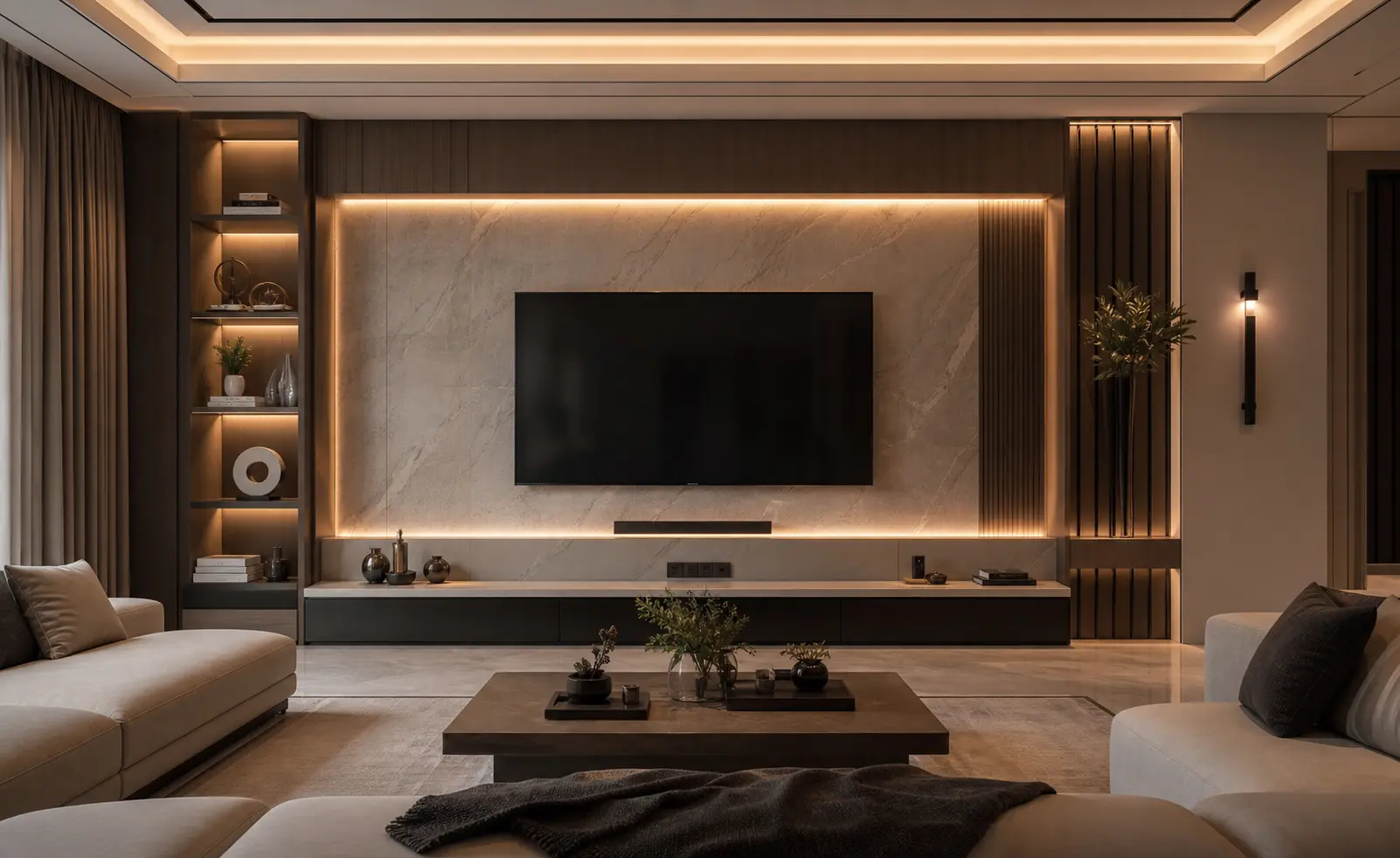 Luxury Living Room TV Wall Panel Design Ideas