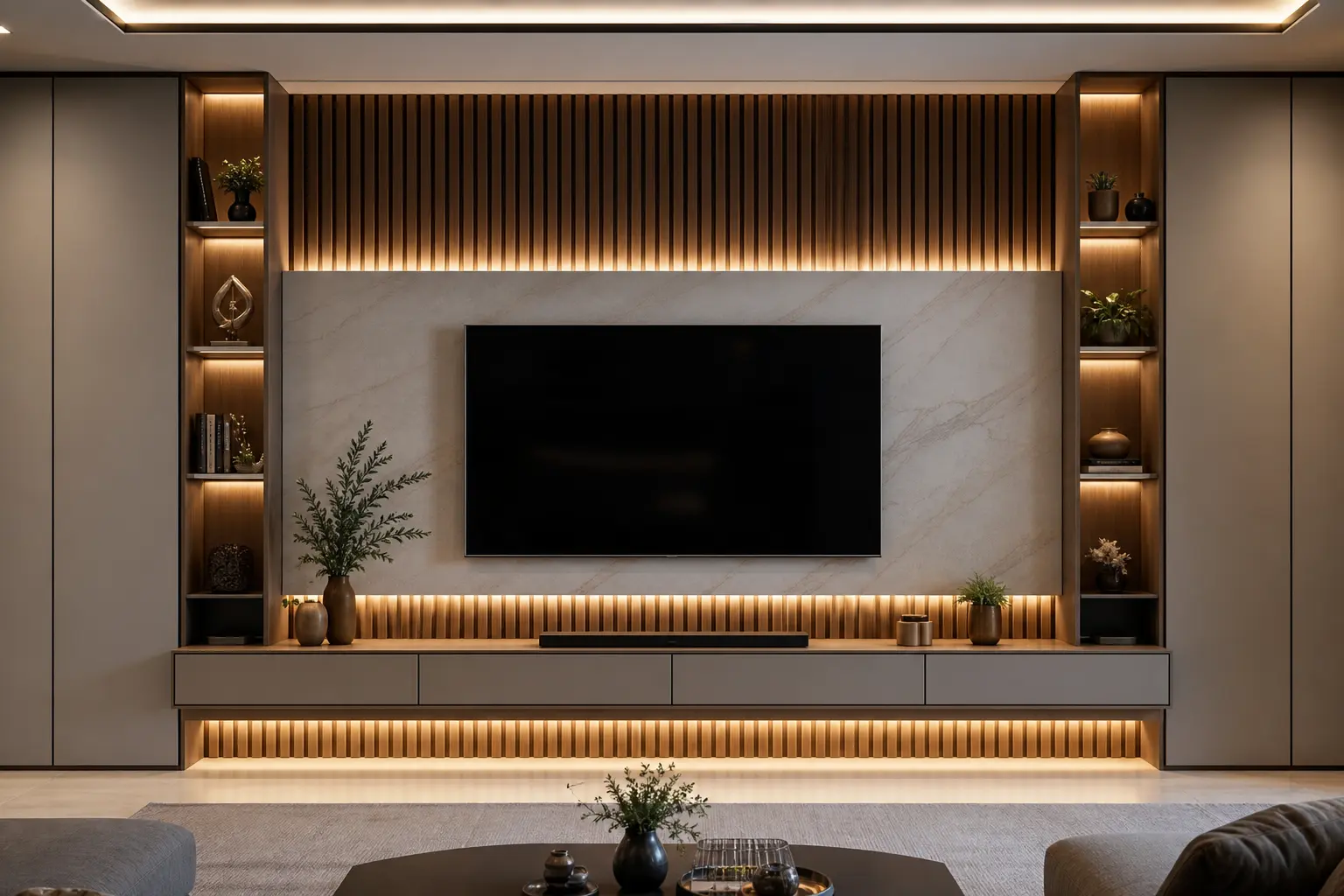 Modern Symmetrical TV Unit Ideas