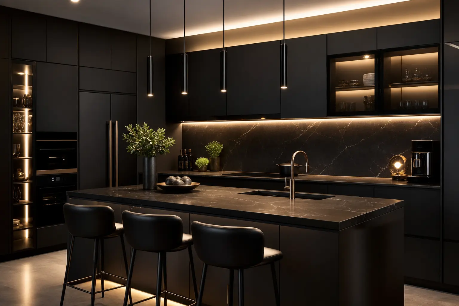 Modern Black Luxury Kitchen Design Ideas