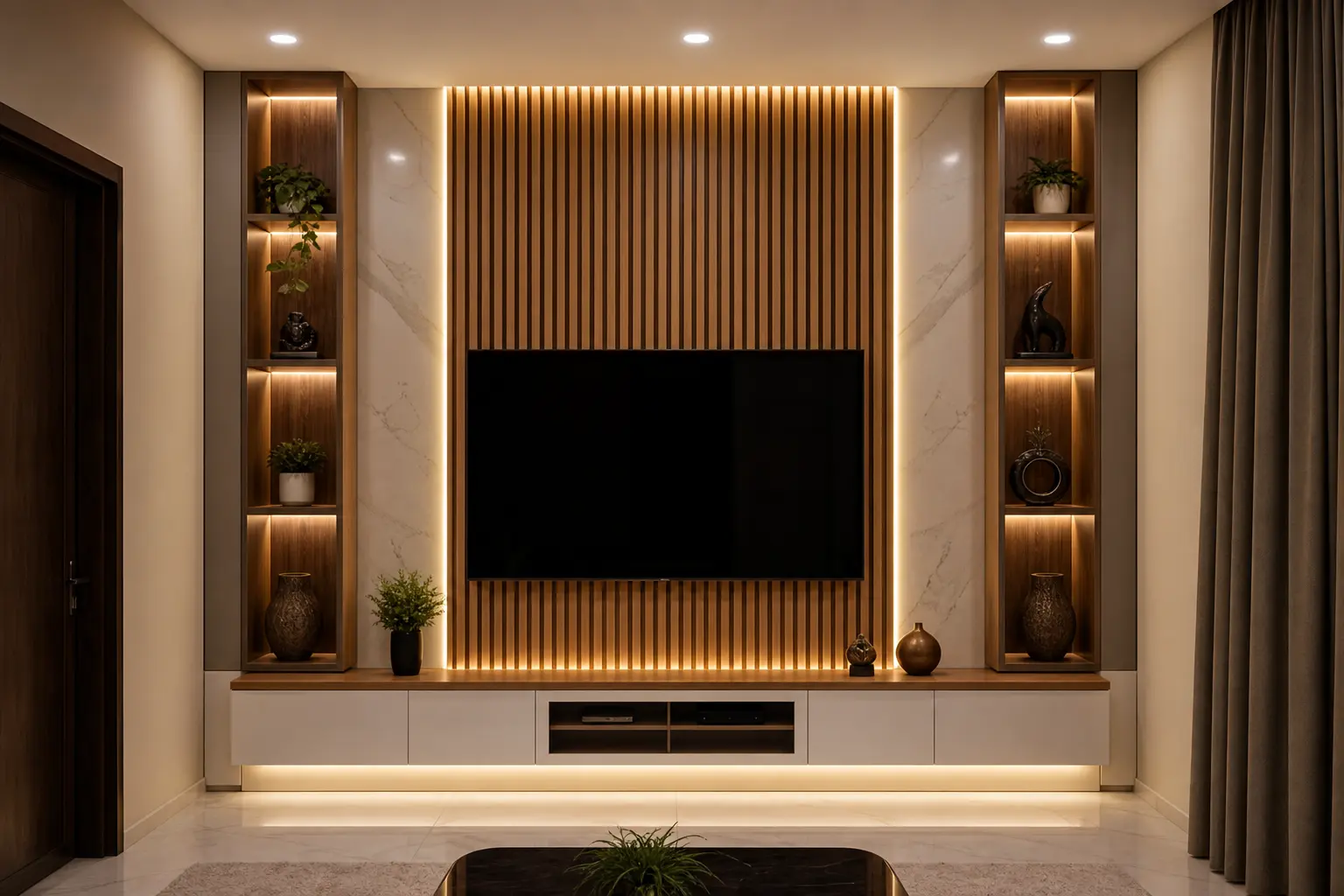 Modern Symmetrical TV Unit Ideas