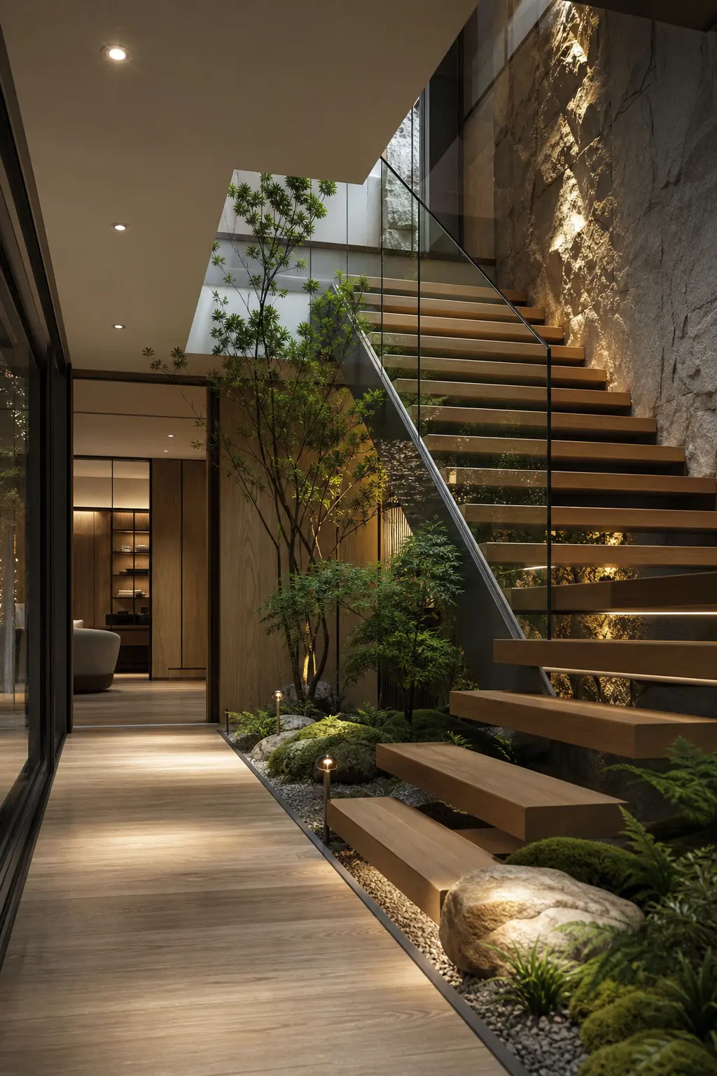 Modern Indoor Staircase Garden Ideas