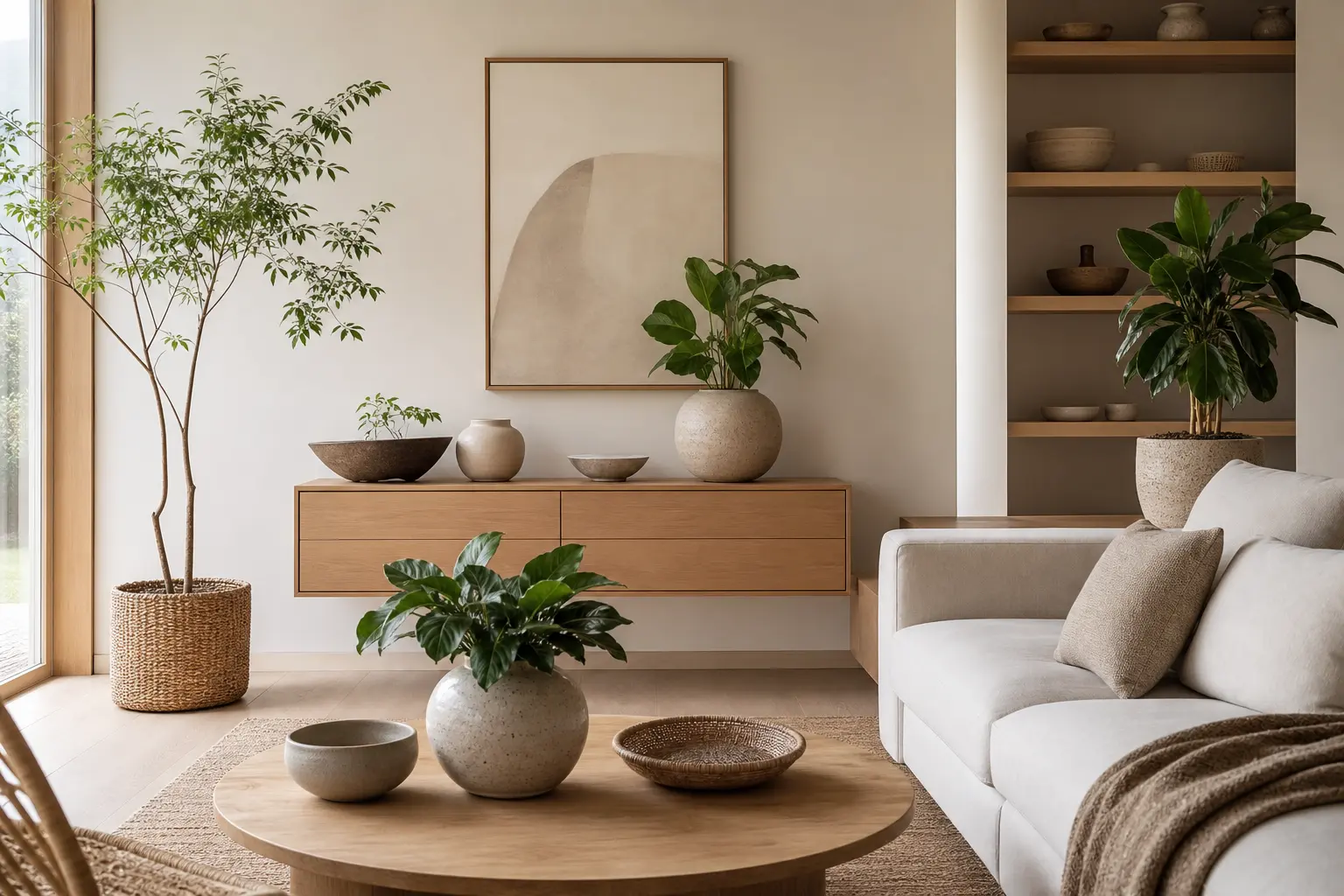 Modern Green Living Room Decor Ideas With Plants