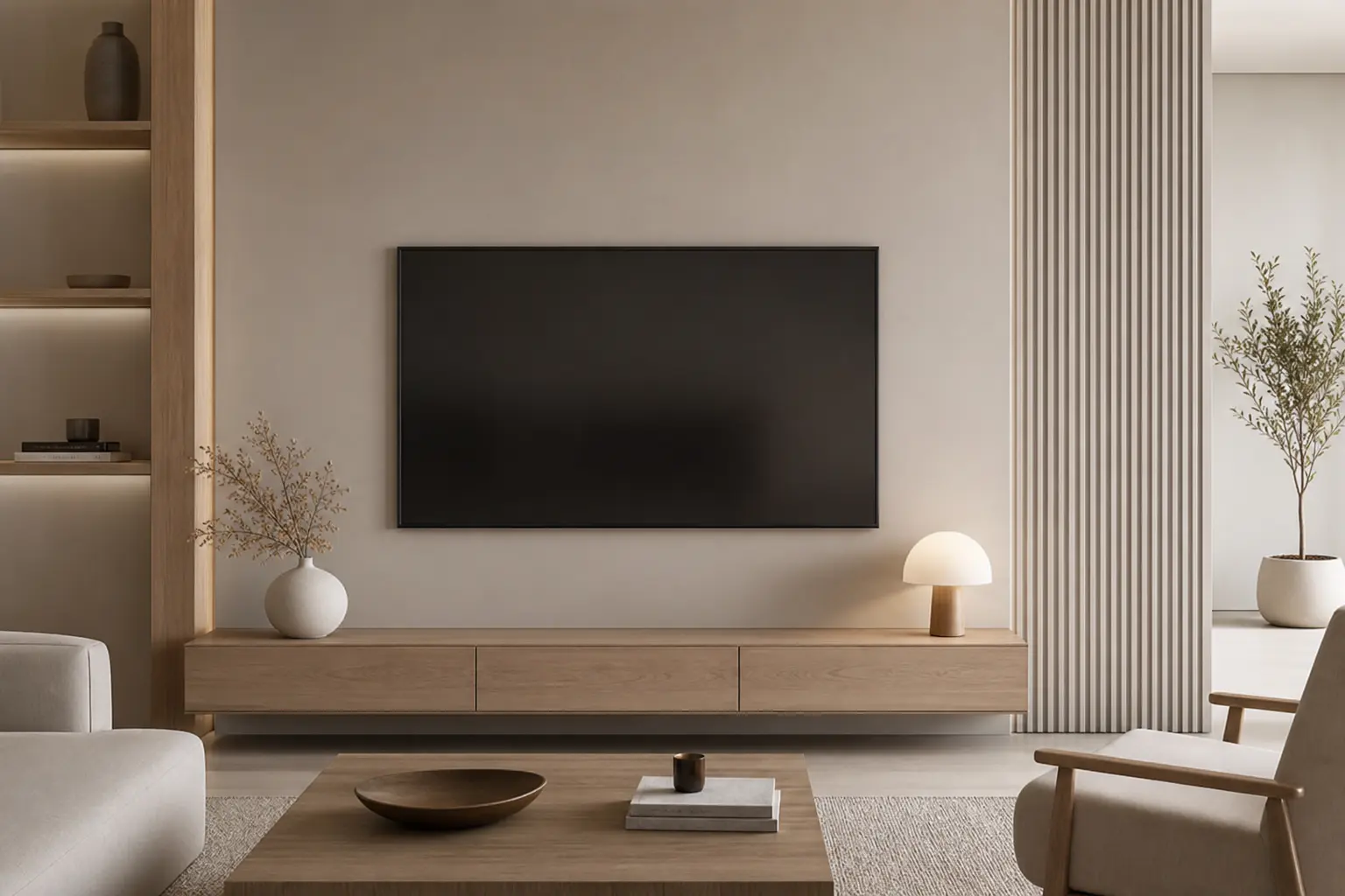 Modern Scandinavian TV Wall Design