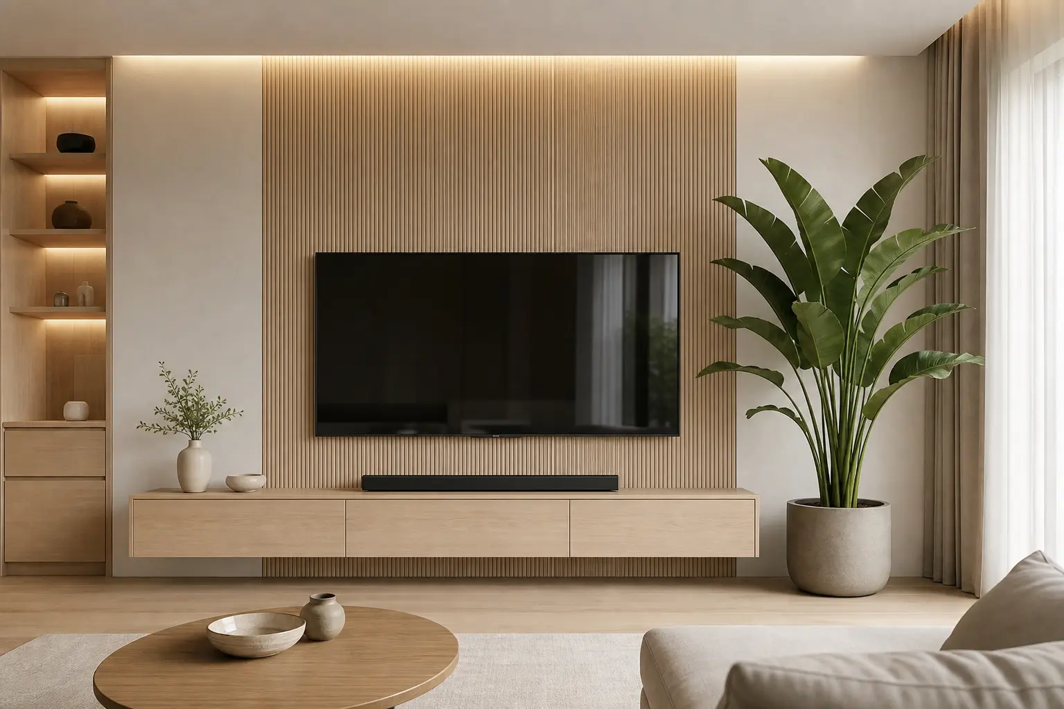 Modern Scandinavian TV Wall Design
