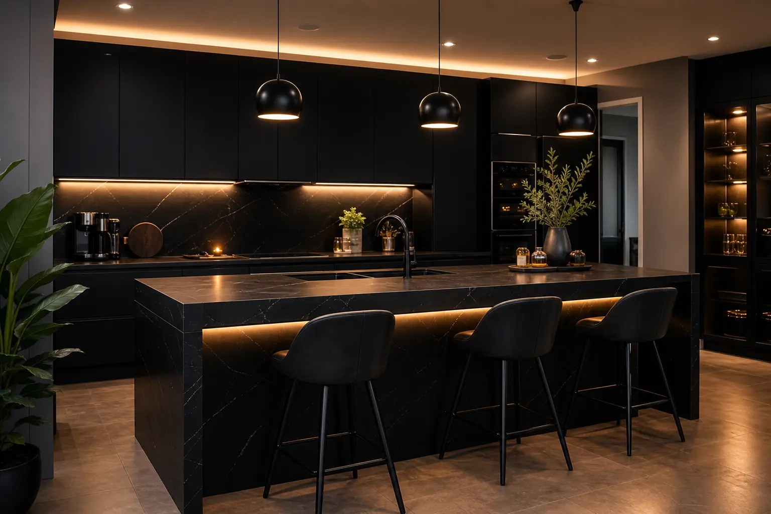 Modern Black Luxury Kitchen Design Ideas
