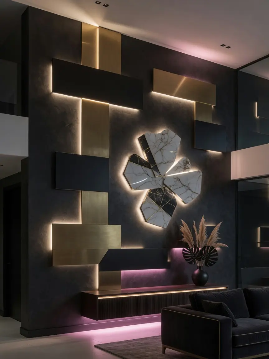 Modern Luxury Wall Decor Ideas with LED Lighting